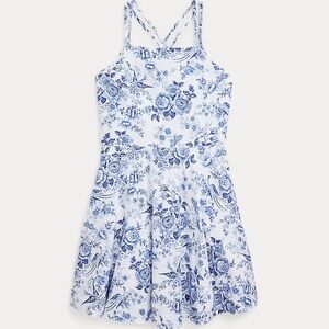 Floral Blue and White Strappy Dress